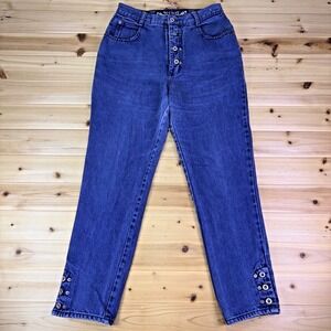 VTG Get Spoiled by Squeeze Jeans Womens 12 Tapered Leg Mom Fit Button Fly & Cuff